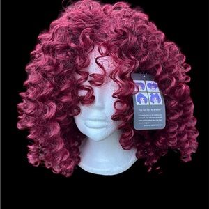 ANNIVIA Synthetic Curly wig in Deep Red Wine - NWT